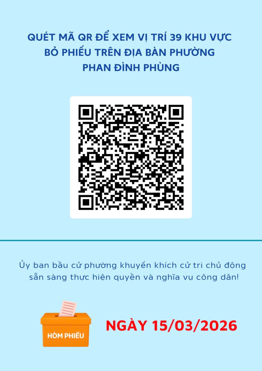  MÃ QR XEM VỊ TRÍ 39 KHU VỰC BỎ PHIẾU TRÊN ĐỊA BÀN PHƯỜNG, TỈNH THÁI NGUYÊN